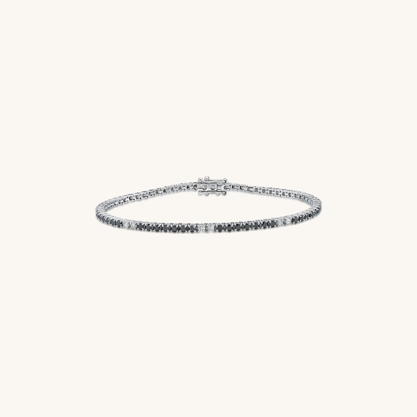 Black and White Diamond Tennis Bracelet