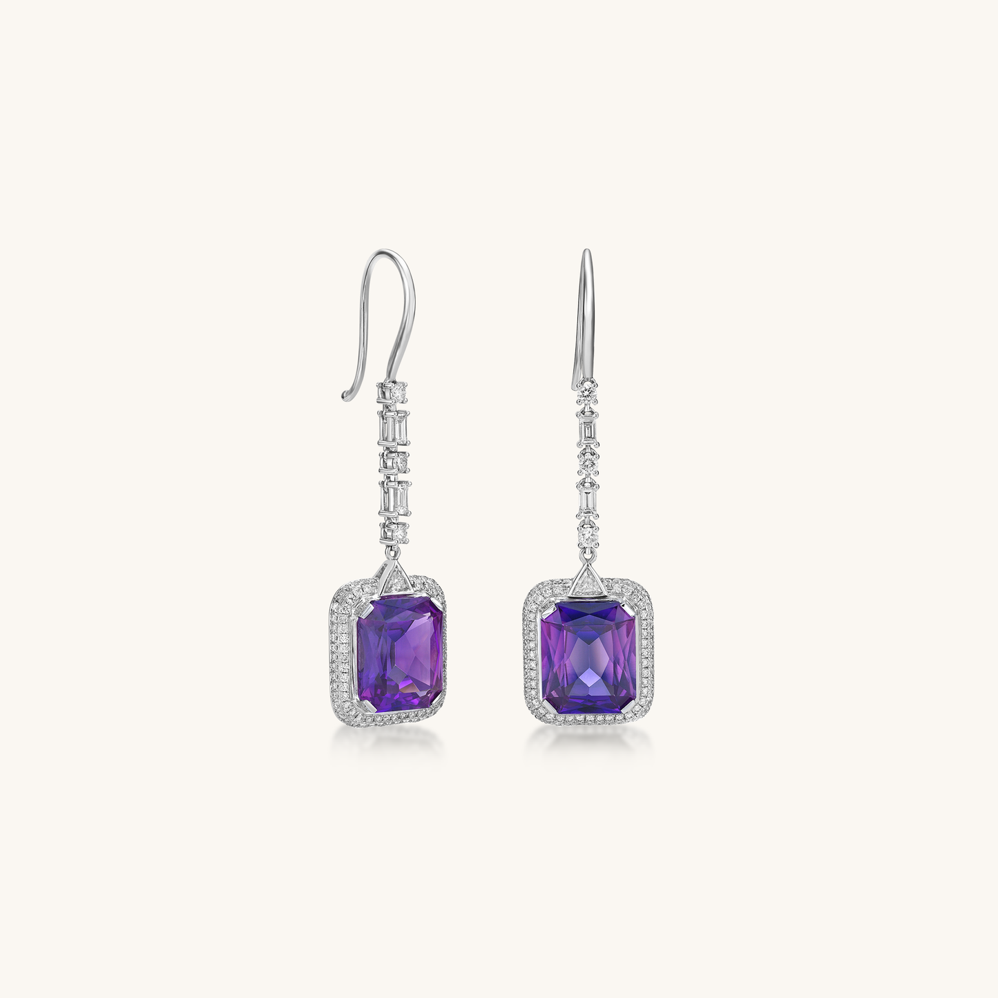 Amethyst & Diamond Earrings