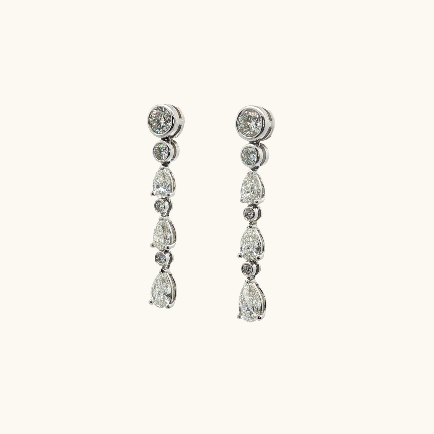 Pear Diamond Drop Earrings