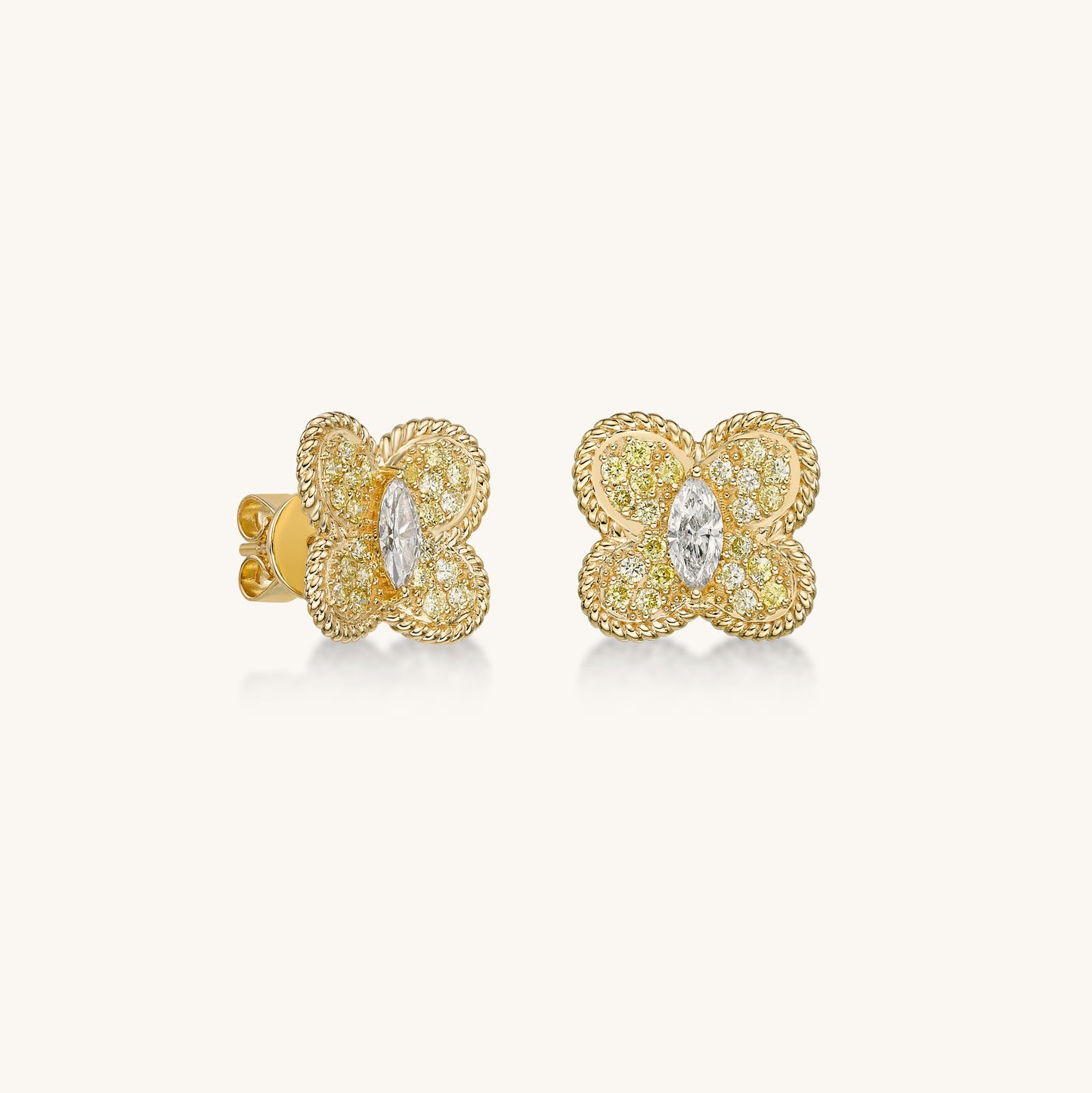 Butterfly Diamond Stud Earrings