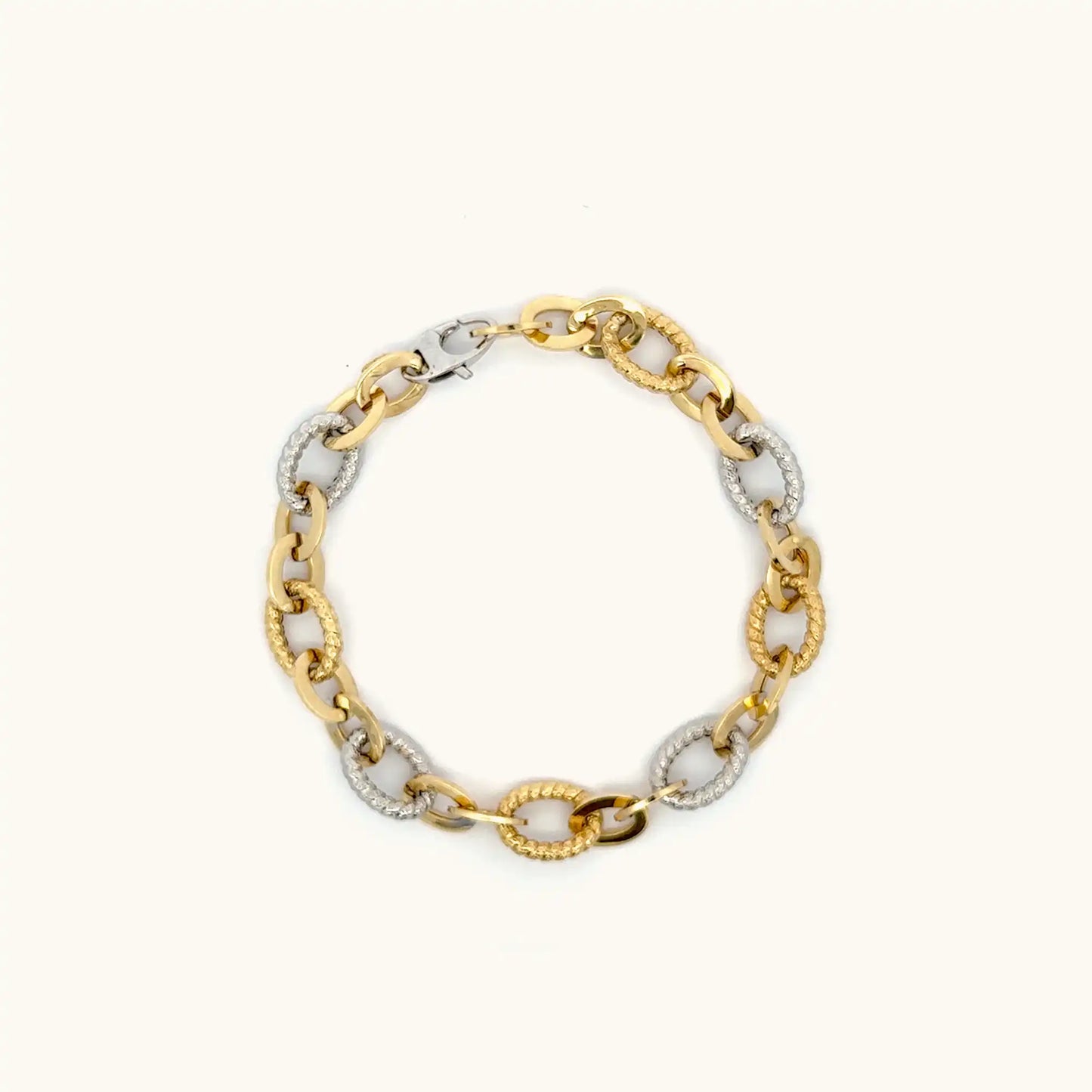 Bold Elegance Two-Tone Gold Chain Bracelet