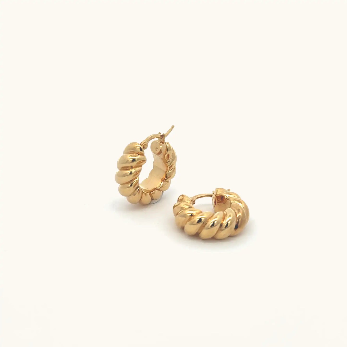 Twisted Gold Hoop Earrings