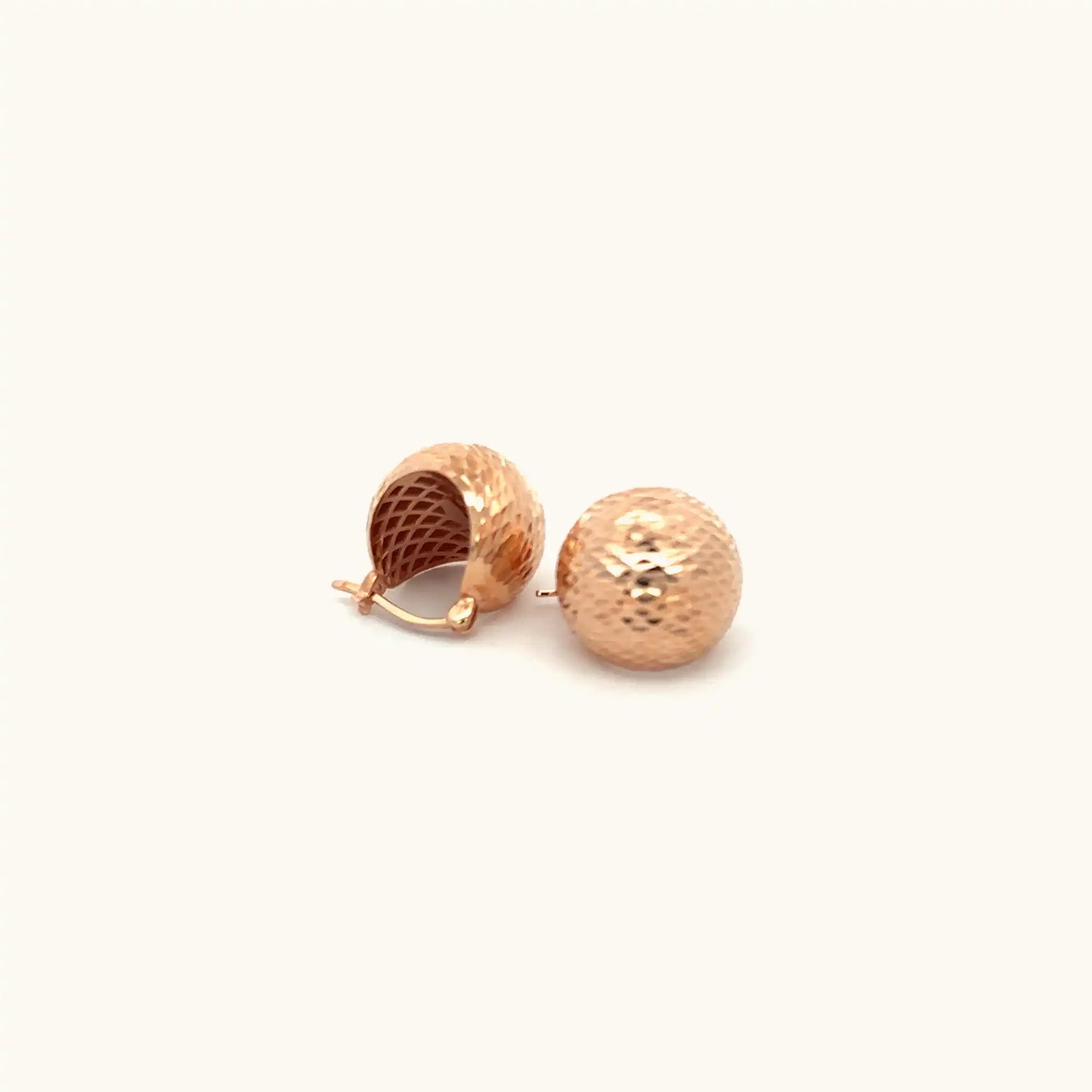 Rose Gold Shining Ball Earrings