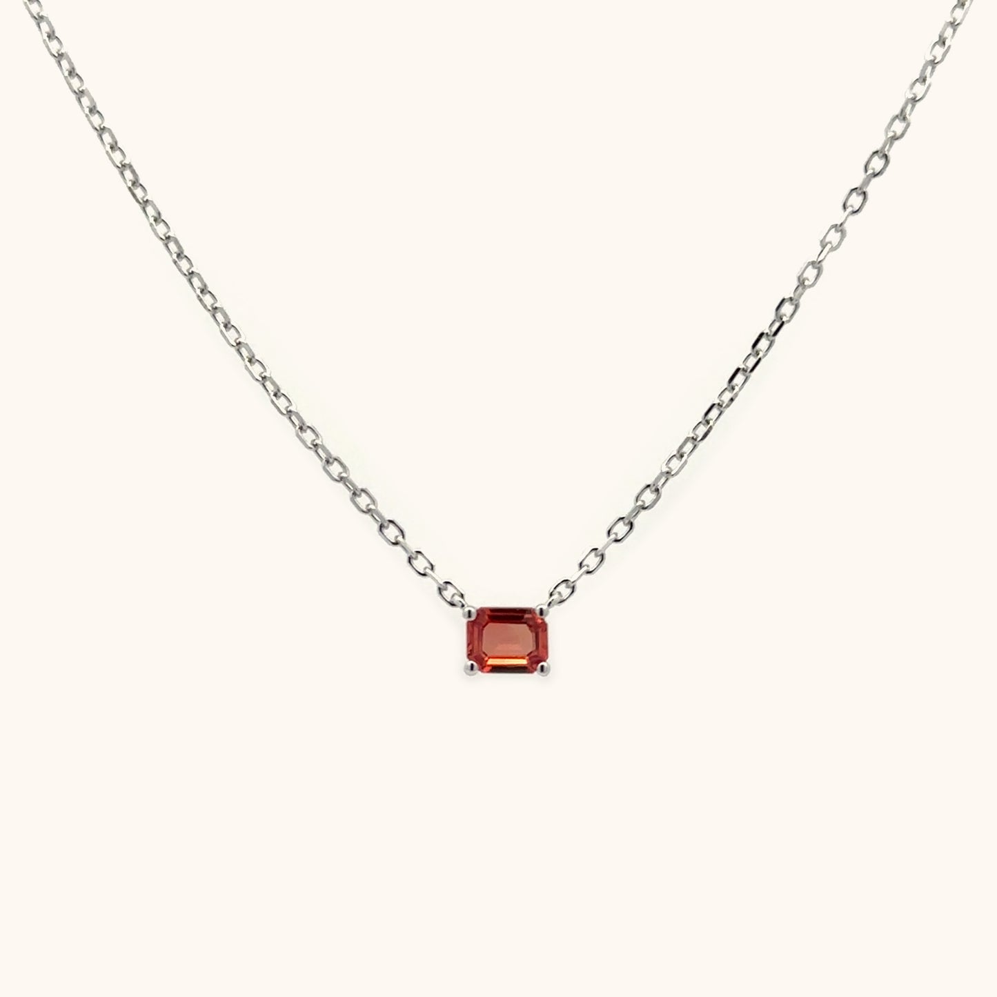 Birthstone Necklace - July Red Shapphire