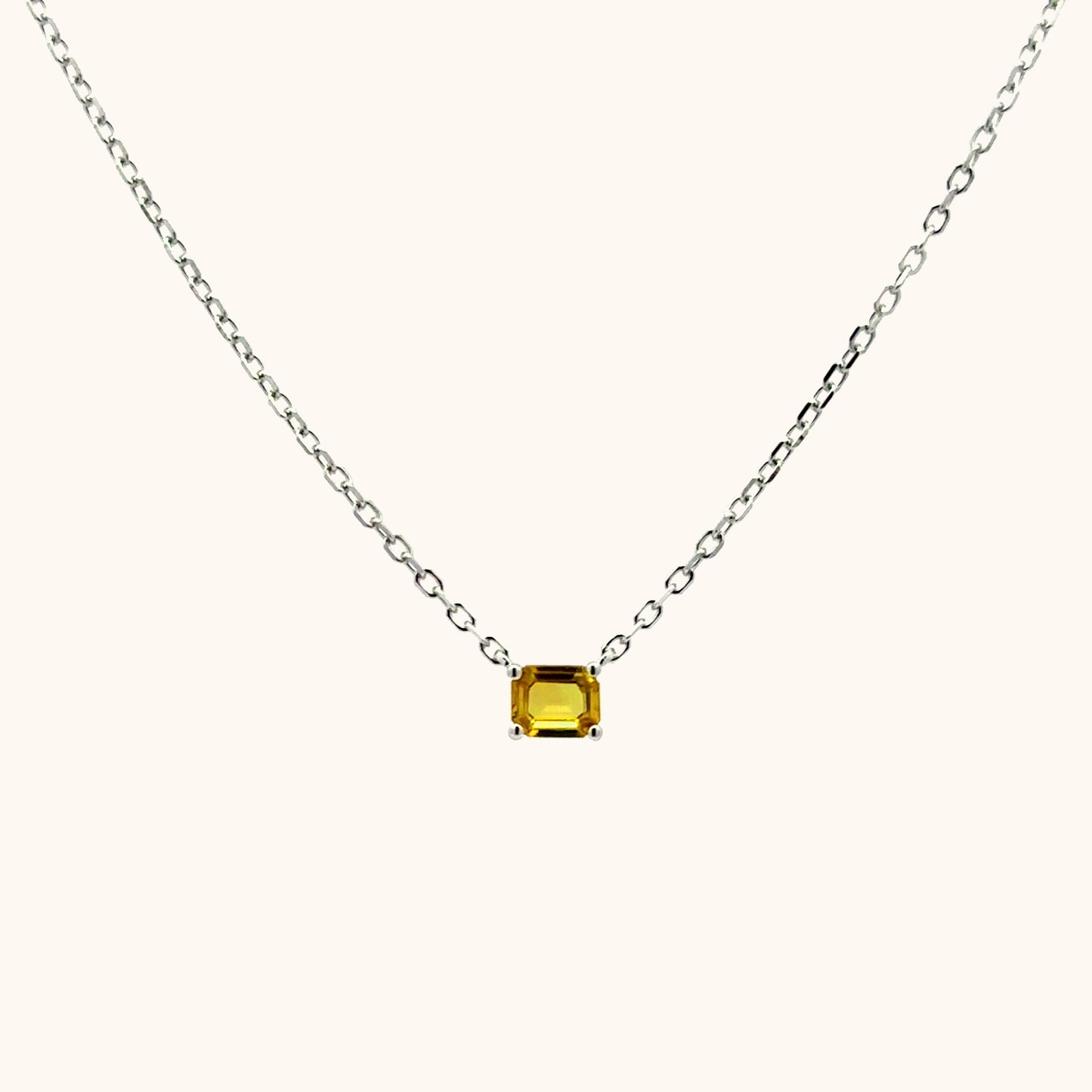 Birthstone Necklace - November Yellow Sapphire