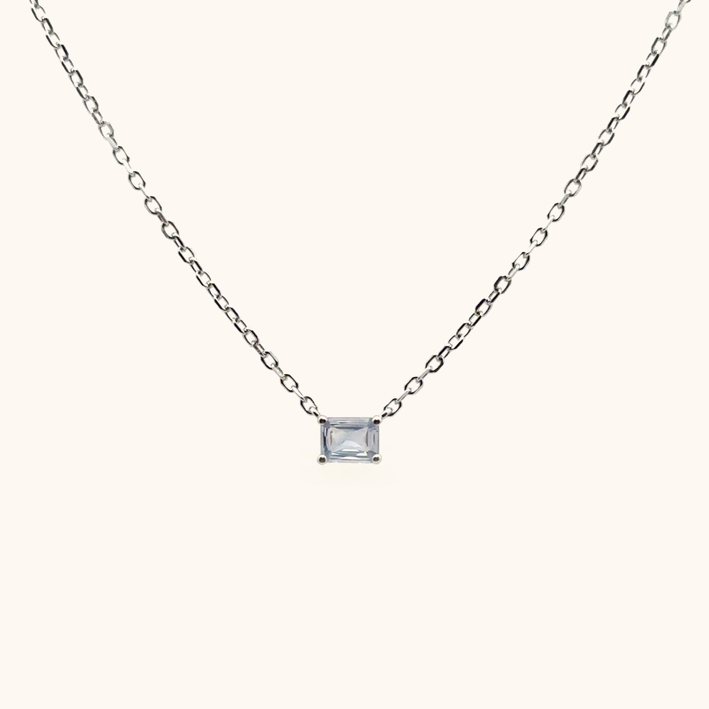Birthstone Necklace - March Aquamarine