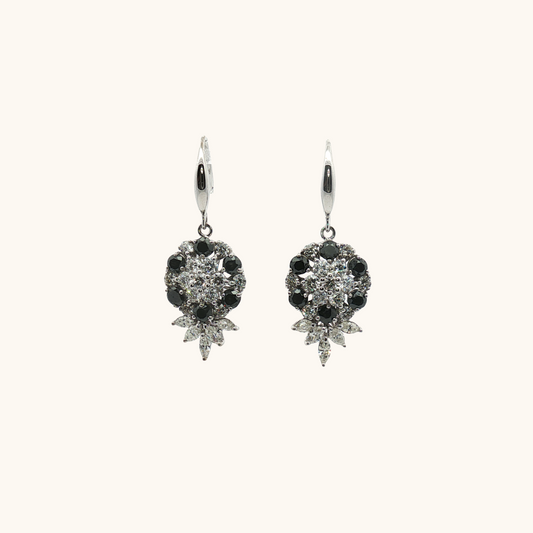 Black and White Diamond Earrings