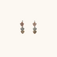 3 Tone Diamond Heart Earrings