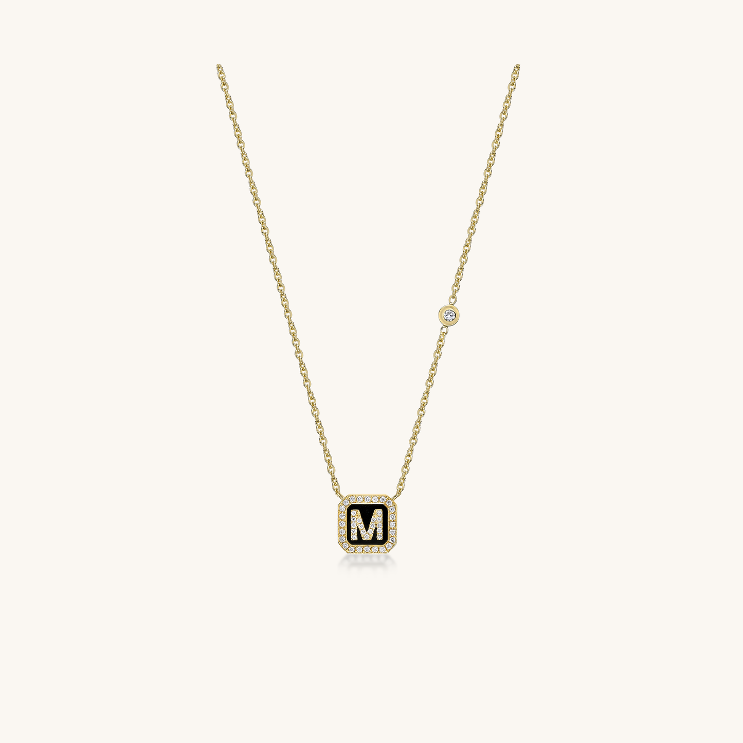 Pave Diamond Initial Pendant Necklace