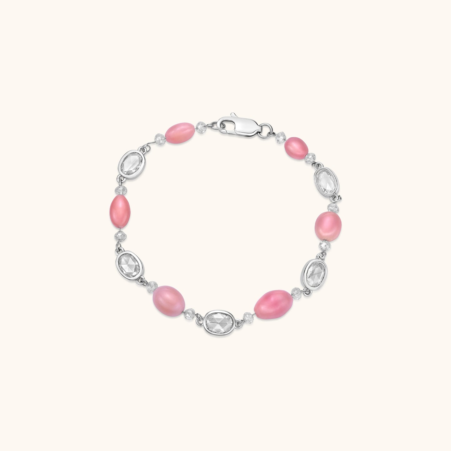 Conch Pearl & Rose Cut Diamond Bracelet