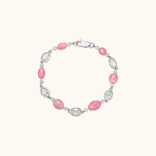 Conch Pearl & Rose Cut Diamond Bracelet
