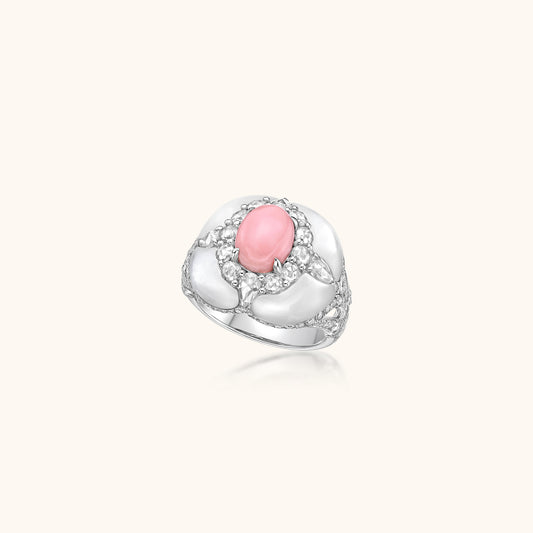 Coral & MOP Dress Ring