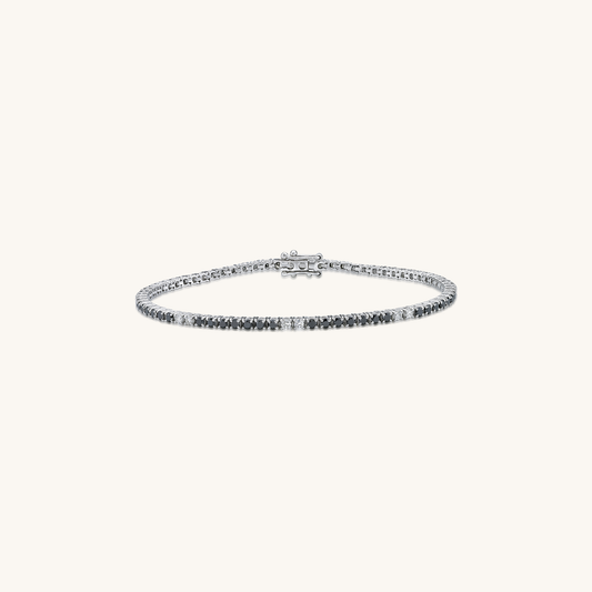 Black and White Diamond Tennis Bracelet