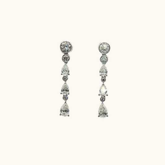 Pear Diamond Drop Earrings