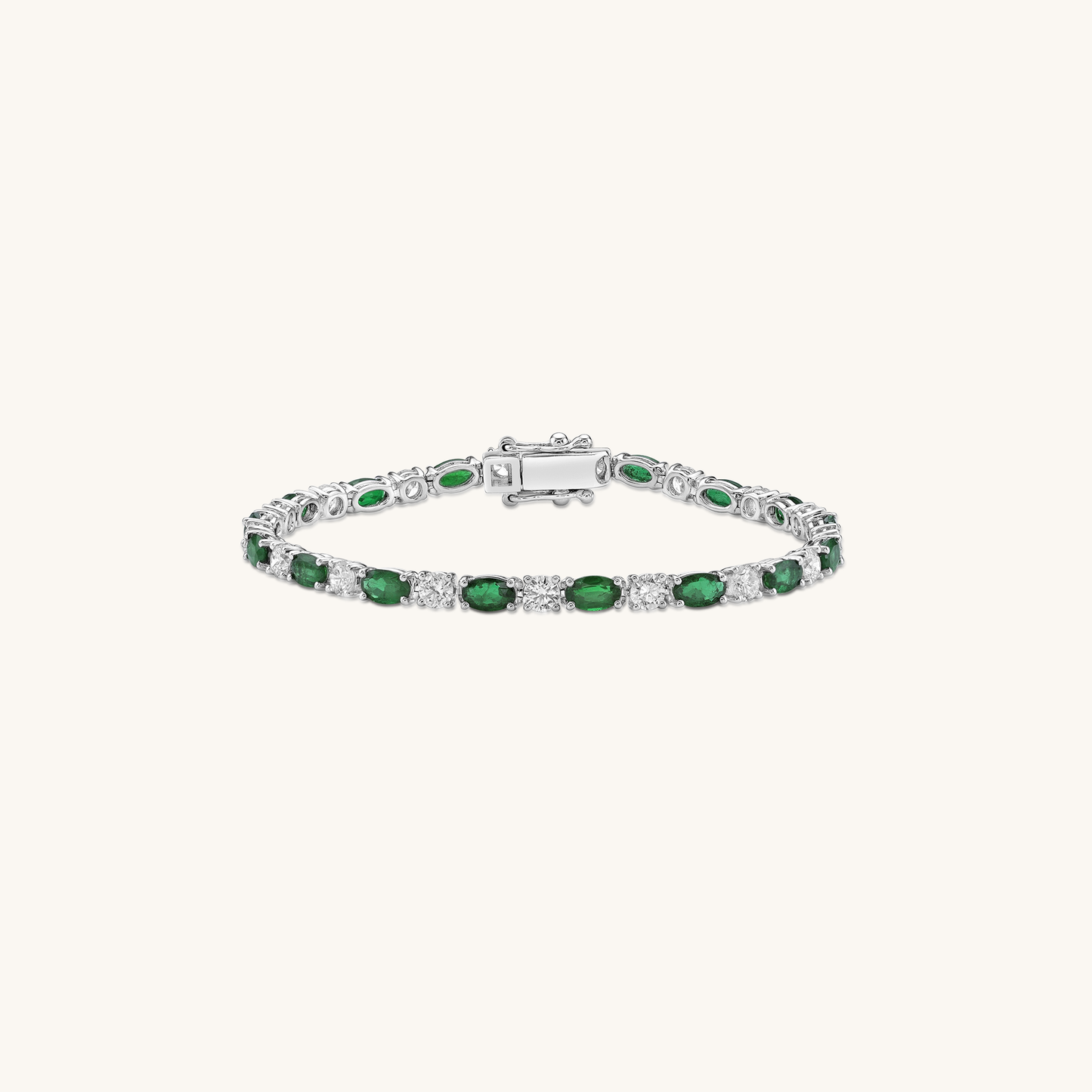 Oval Emerald and Diamond Bracelet