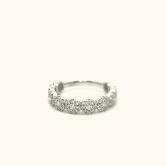 Radiant Round Diamond Cluster Band