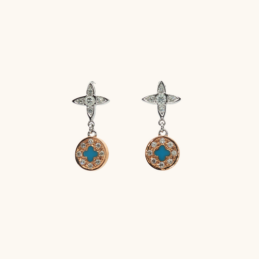 Turquoise & Diamond Earrings