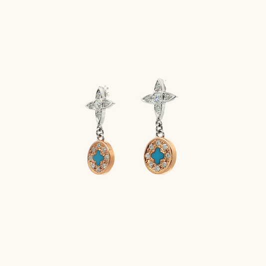 Turquoise & Diamond Earrings