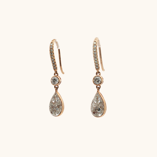 Pear Illusion Diamond Drop Earrings