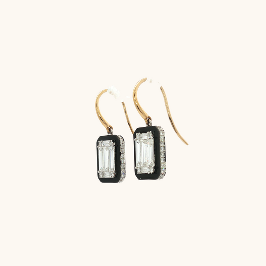 Emerald Illusion Diamond Earrings