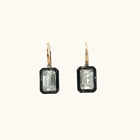 Emerald Illusion Diamond Earrings