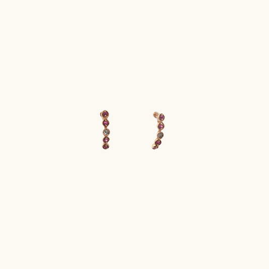 Pink Sapphire & Diamond Earrings