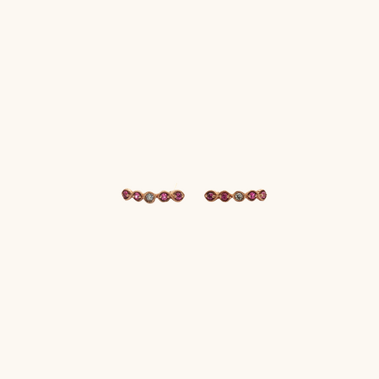 Pink Sapphire & Diamond Earrings