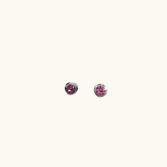 Pink Sapphire Stud Earrings