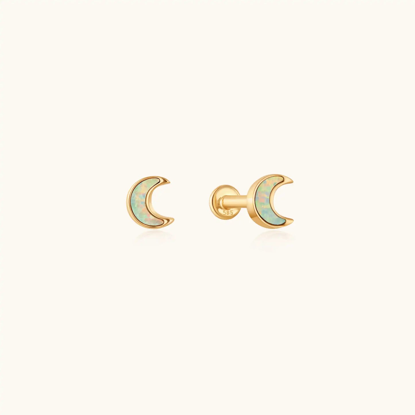 Petite Opal Moon Earrings