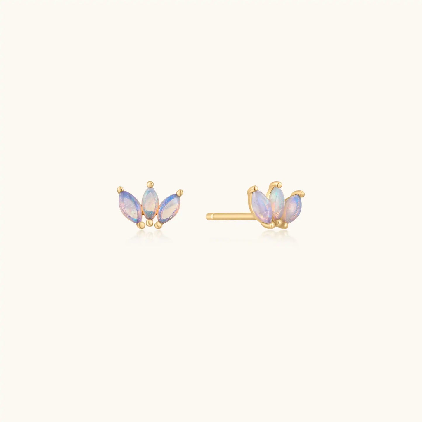 Petite Marquise Opal Stud Earrings