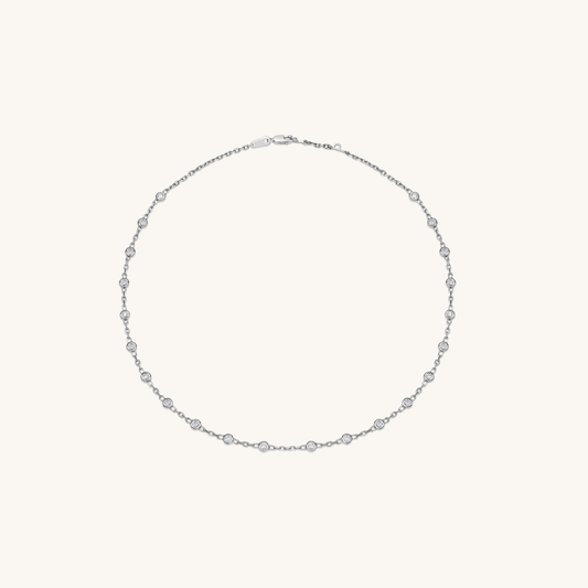 Bezel Set Diamond Necklace