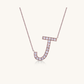 Letter J Rose Cut Diamond Necklace