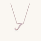 Initial J Diamond Pendant Necklace