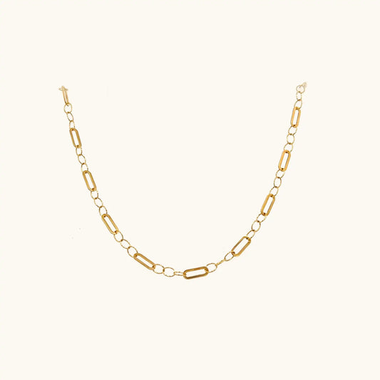 Thin Paperclip Gold Chain Necklace