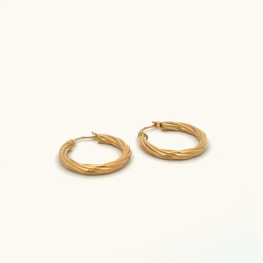 Twisted Gold Hoop Earrings