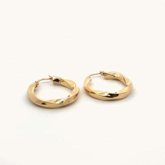 Gold Twisted Hoop Earrings