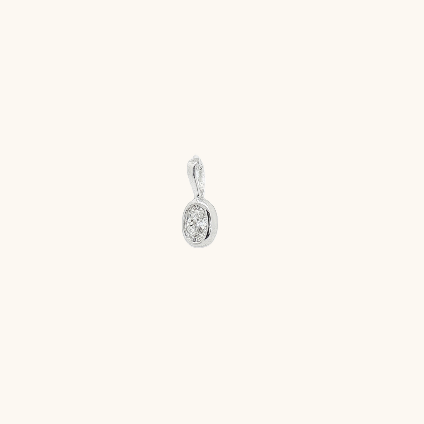 White Gold Oval Diamond Pendant
