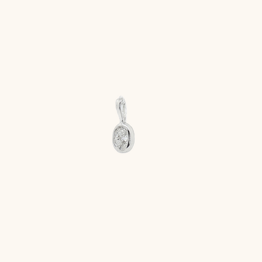 White Gold Oval Diamond Pendant