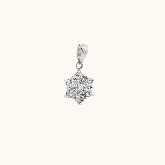 Snowflake Shape Diamond Pendant