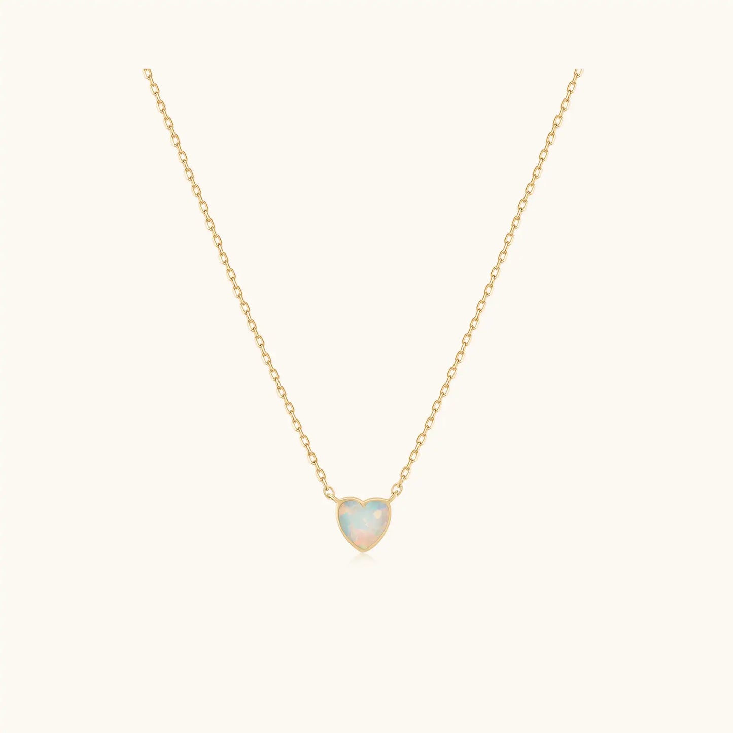 Petite Opal Heart Necklace