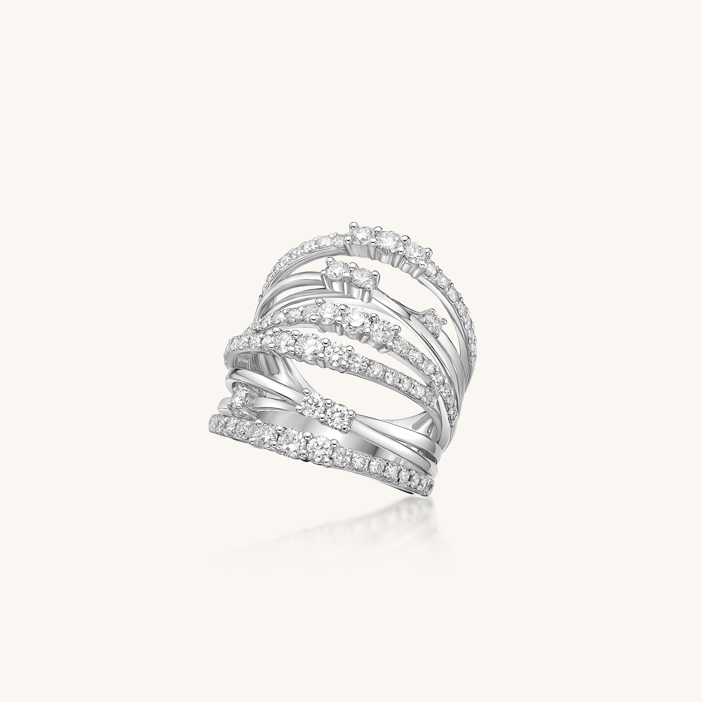 Intersecting Brilliance Diamond Ring