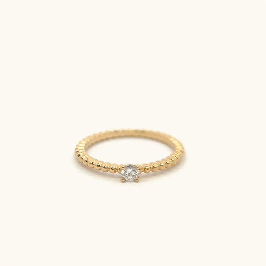 Radiant Diamond Ball Band Ring