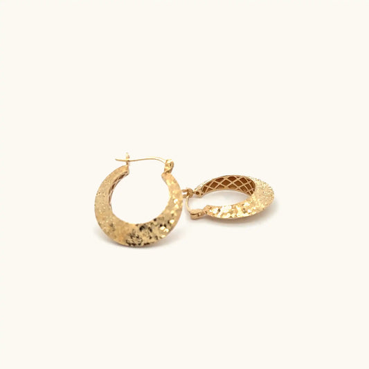 Dazzling Shining Yellow Gold Hoop Earrings