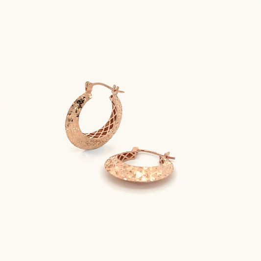 Dazzling Shining Rose Hoop Earrings