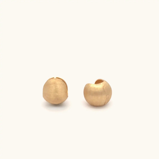 Brushed Finish Ball Earrings