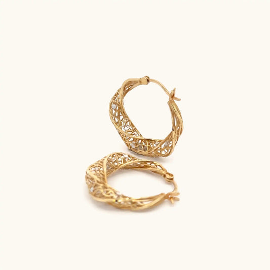 Two-Tone Gold Hoop Earrings