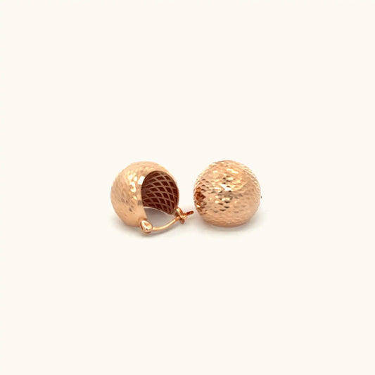Rose Gold Shining Ball Earrings