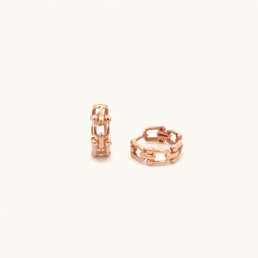 Rose Gold Horseshoe Hoop Earrings