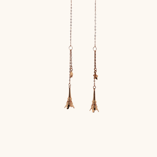 Eiffel Tower Chain Earrings