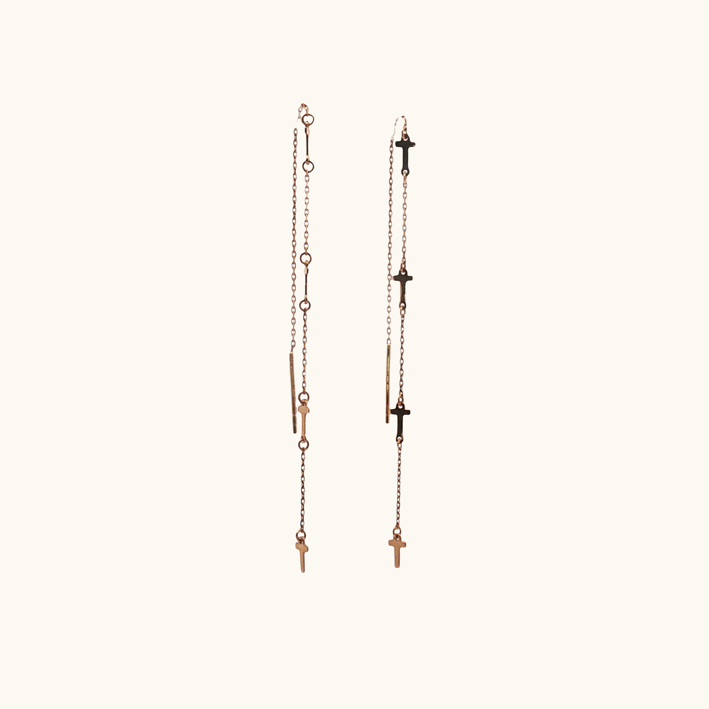 Cross Chain Earrings